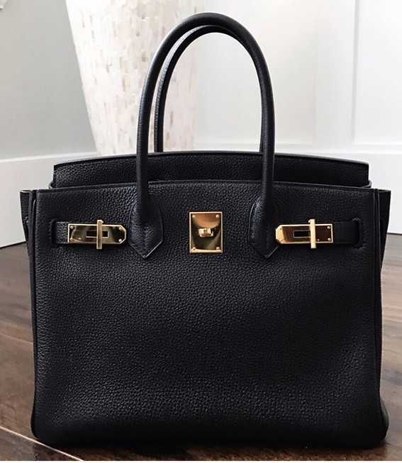 Black medium 30cm top leather