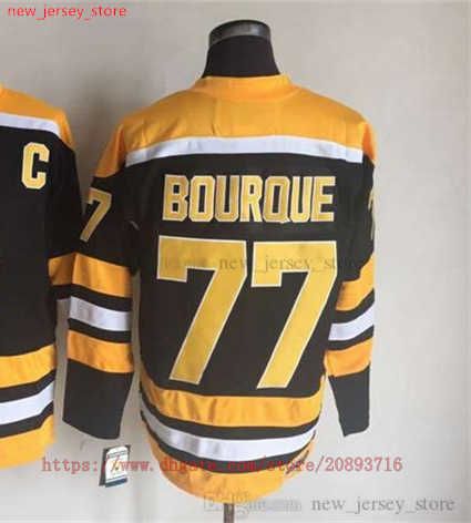 Movie CCM Vintage Ice Hockey 77 Ray Bourque Jerseys Stitched 37 Patrice  Bergeron Jersey Black White 75th Yellow Men Retro From Fans_mall, $21.43