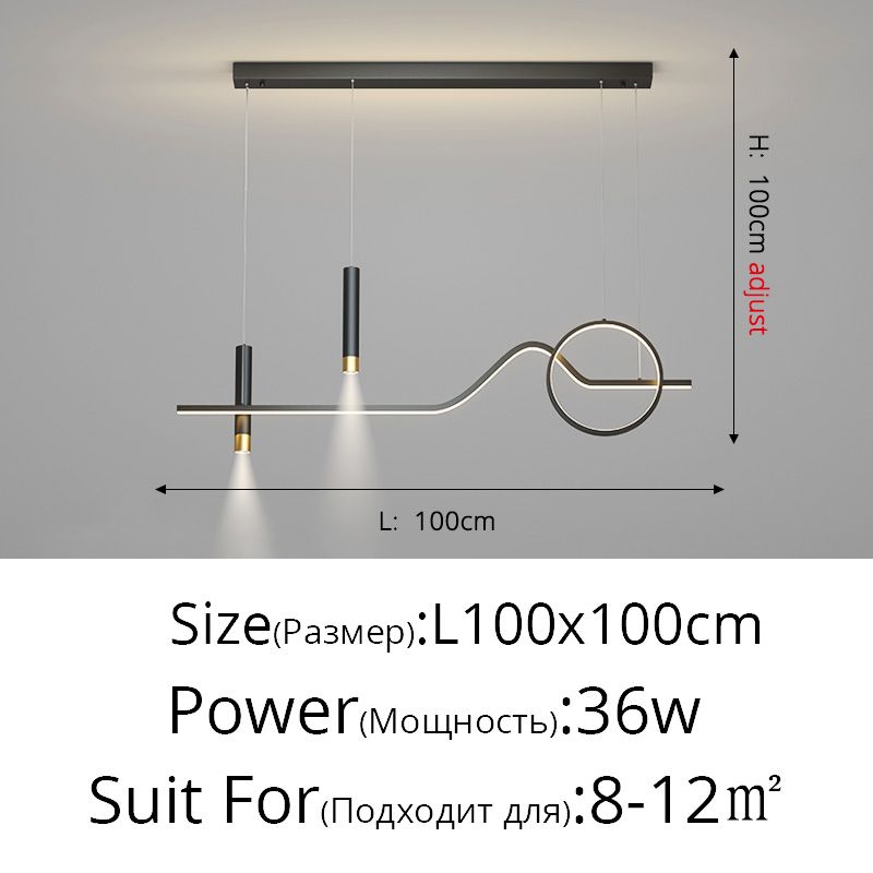 Noir 100cm Blanc chaud sans distant