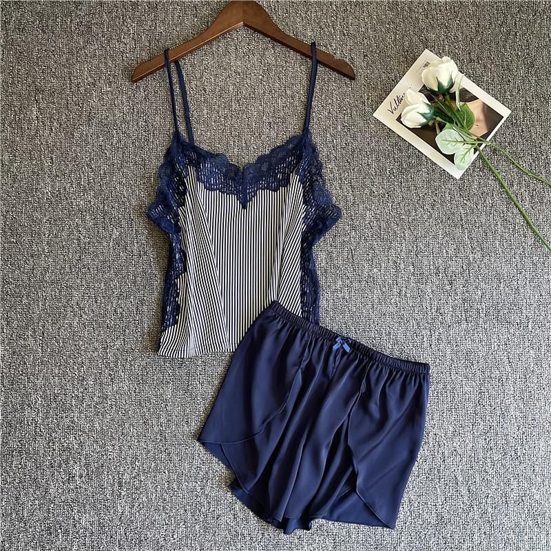 Marineblauwe shorts set