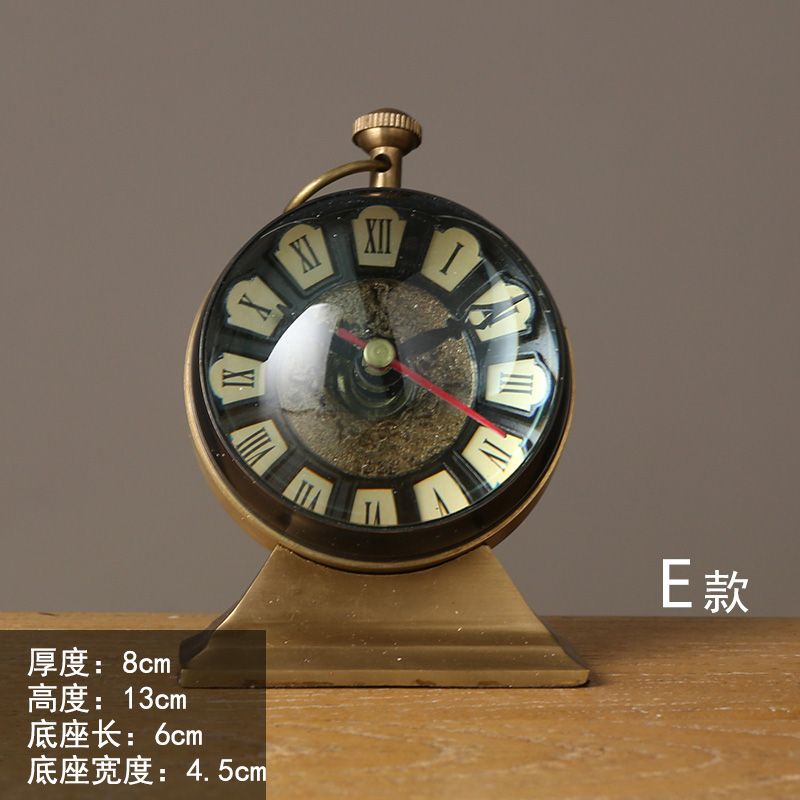 Pure Copper Vintage Double Sided Table Clock Antique Home Decor