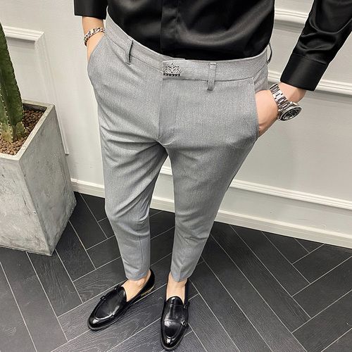 Light gray-trousers