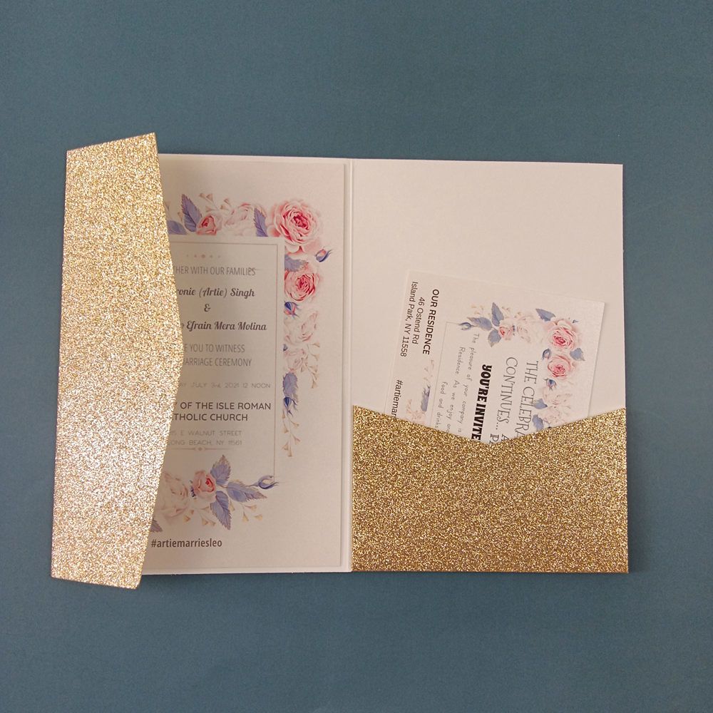 Rose Gold Glitter-Cover And Envelope