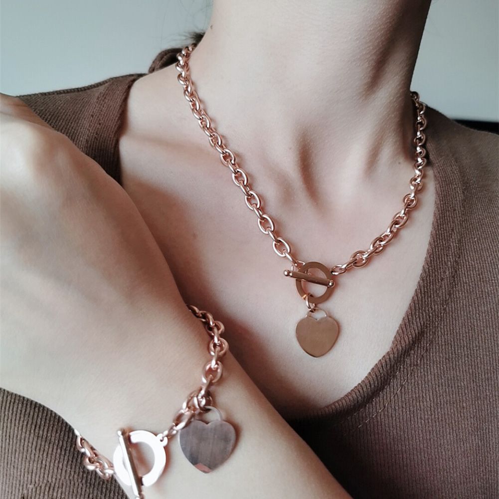 Rose Gold Necklace+Armband Set