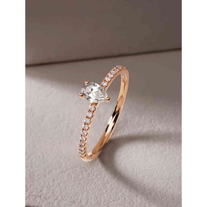 Teardrop shape Rose Gold