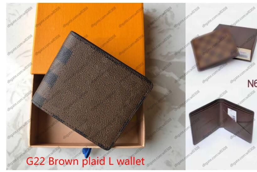 G22 Brown Plaid M60895 L محفظة