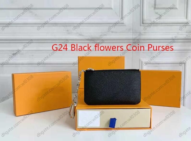 G24 Black Flowers Coin Bolsres