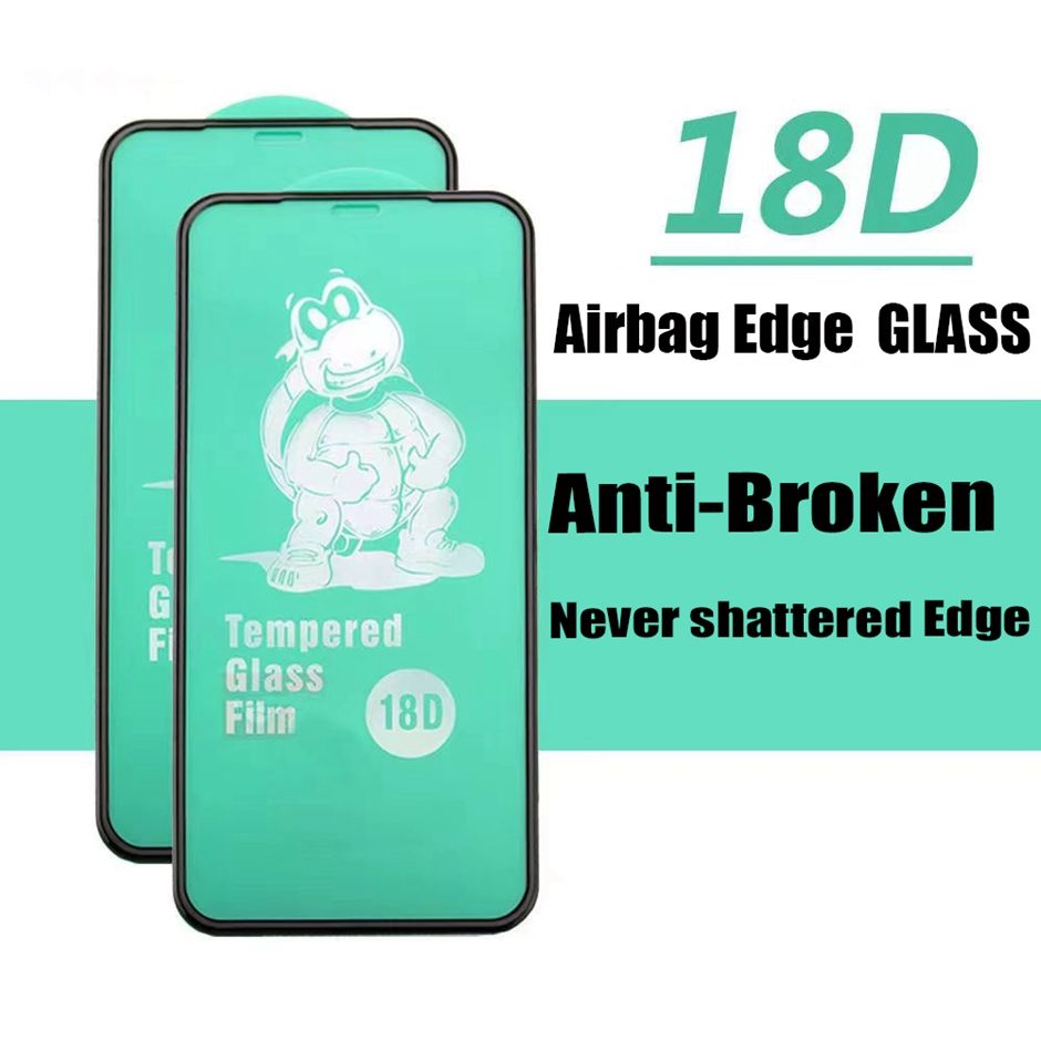 18D Airbag Tempered Glass Screen Protector For Iphone 14 13 12 11 Pro