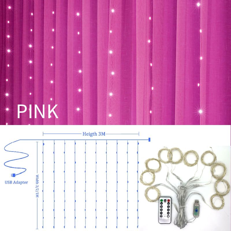 Pink-3mx2m 205led