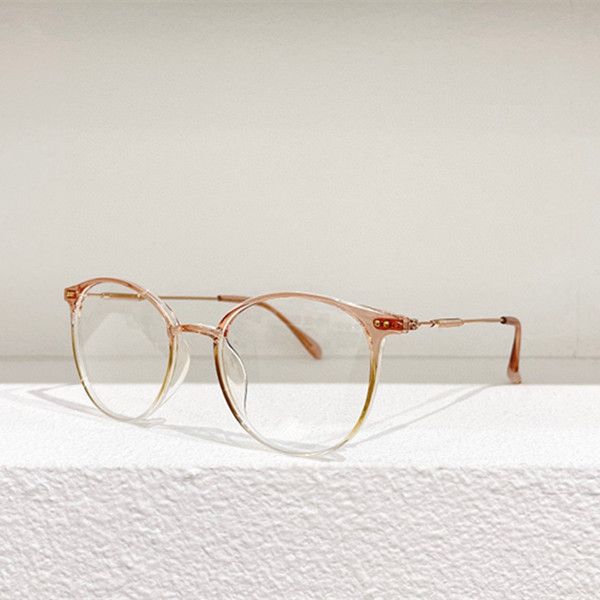 Gradient Pink Brown Frame Clear Lens