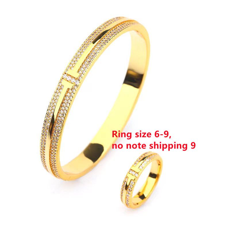 Set di anelli bracciale d'oro da 17 cm