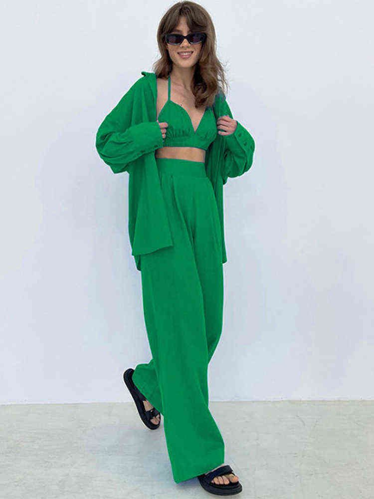 green pants set