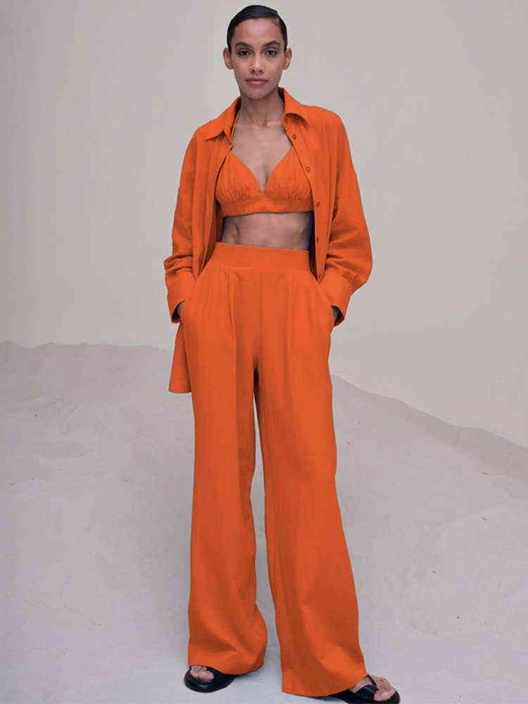 orange pants set