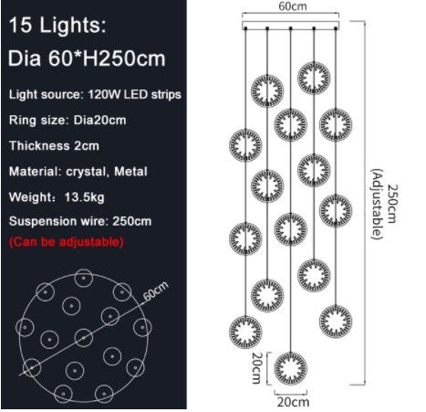 Dia60cm 15 luzes