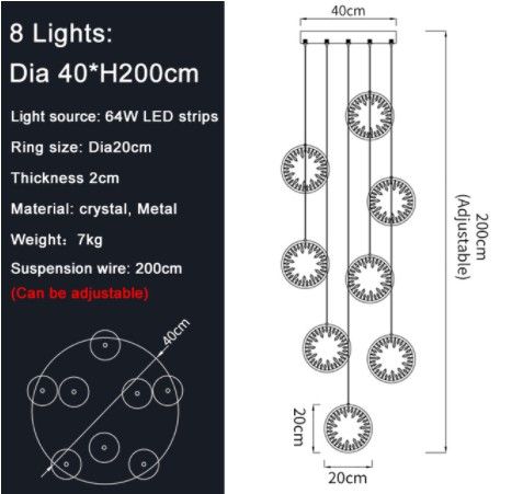 Dia40cm 8 lights