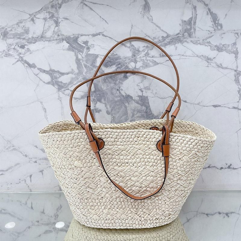 Straw Bag Plain Knitting Crochet Embroidery Open Casual Tote Interior  Compartment Two Thin Straps Leather Floral Fashion Women Purse From  Louiseviutionbag, $58.13