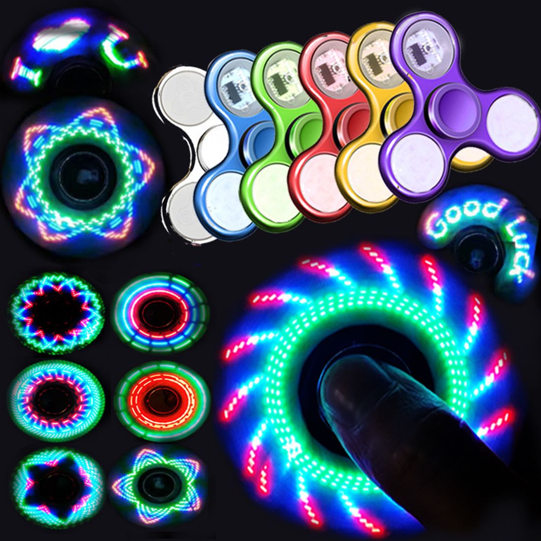 Fidget Spinner Toy LED Lights Spinner Fidget Toys for Adults and Kids –