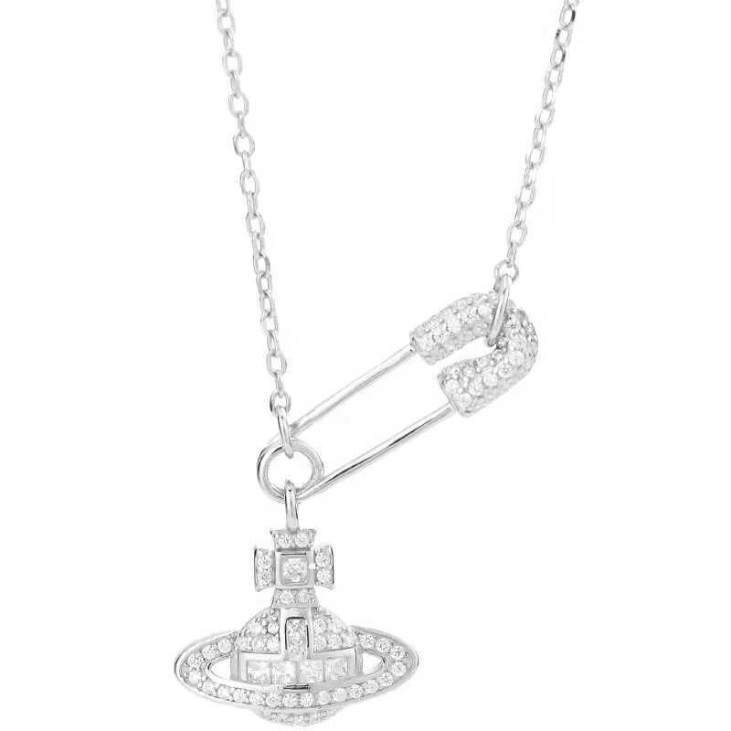 Collier blanc Saturne-925 Silver