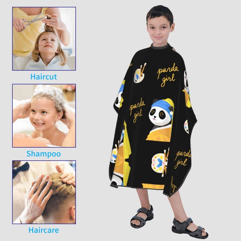 KIDS Barber Cape Haircut Hair Cutting Toddler Boys Girls Hairdressing Salon Styling Cloth Apron Cover Gown small panda KIDS Barber Cape Haircut Hair Cutting Toddler Boys Girls Hairdressing Salon Styling Cloth Apron Cover Gown small panda