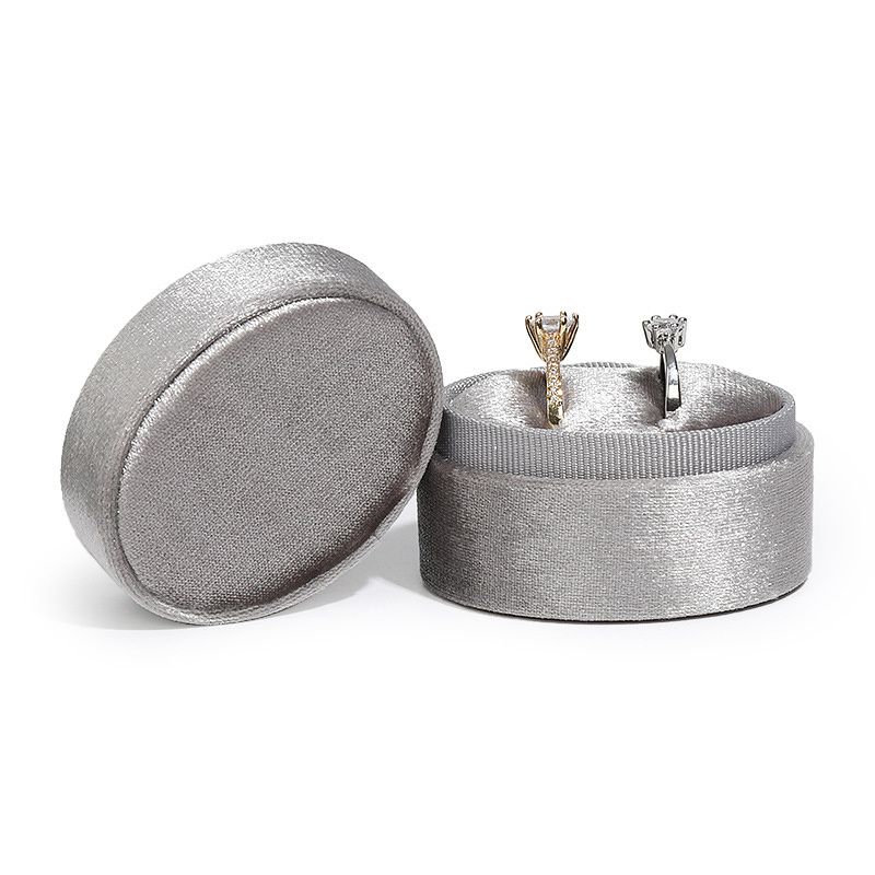 Boîte à anneau à double gris en argent