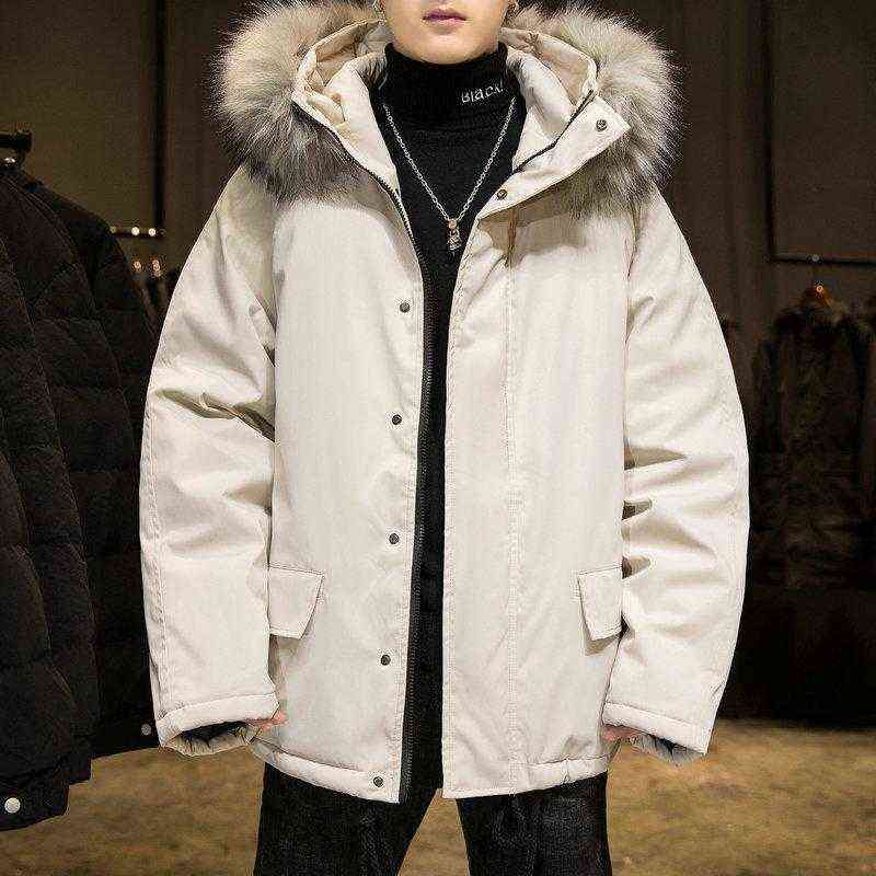 bege parka mens