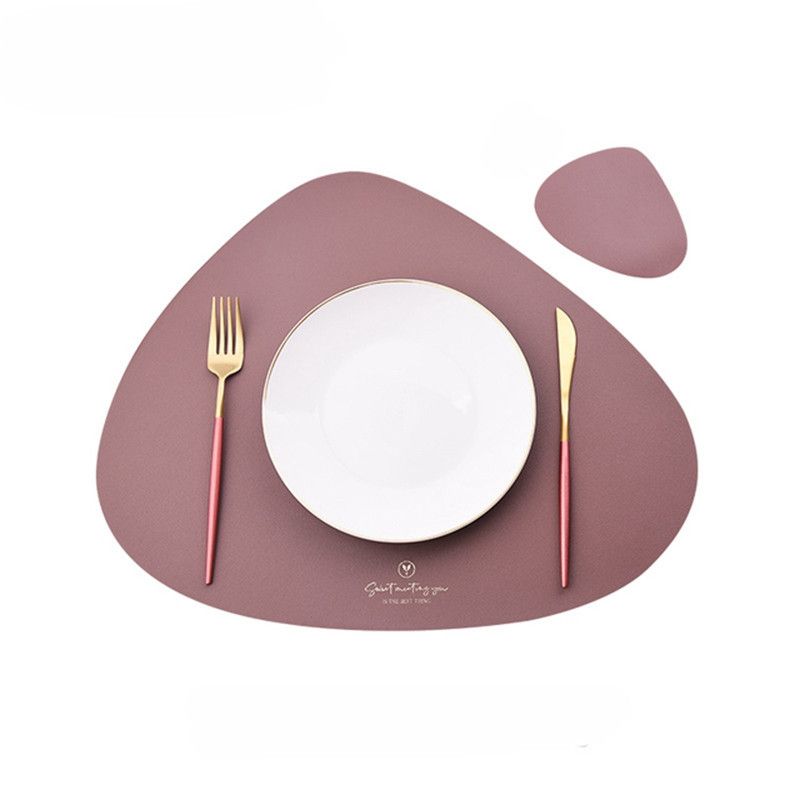 taupe placemat and coaster