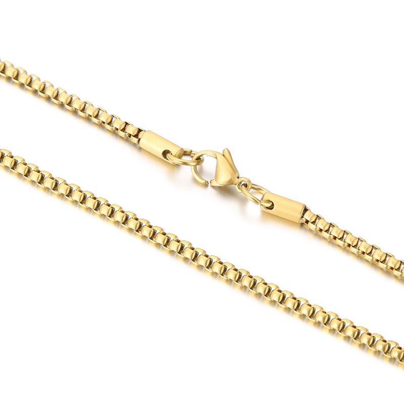 Ketten Unübertroffene Halskette aus gebürstetem Gold mit Panzerkette, hochwertiger Edelstahl, perfekte Beschichtung 18 K_voghion.com