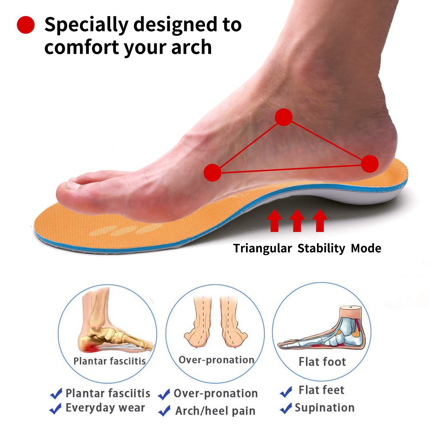 Shoe Parts Accessories Arch Support Ortics Insert Insoles Plantar