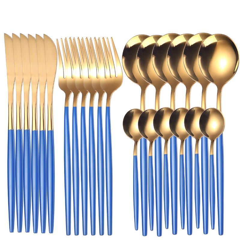 24pcs Blue Gold