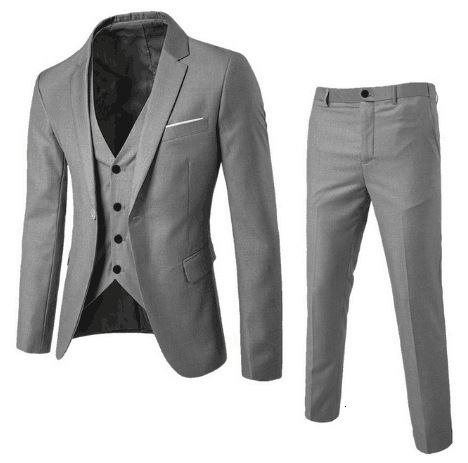 grey 3-piece suit