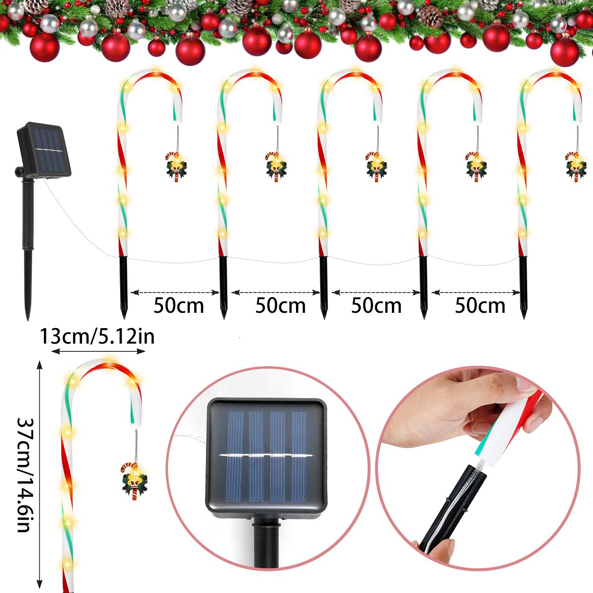 5pcs Santa Cane