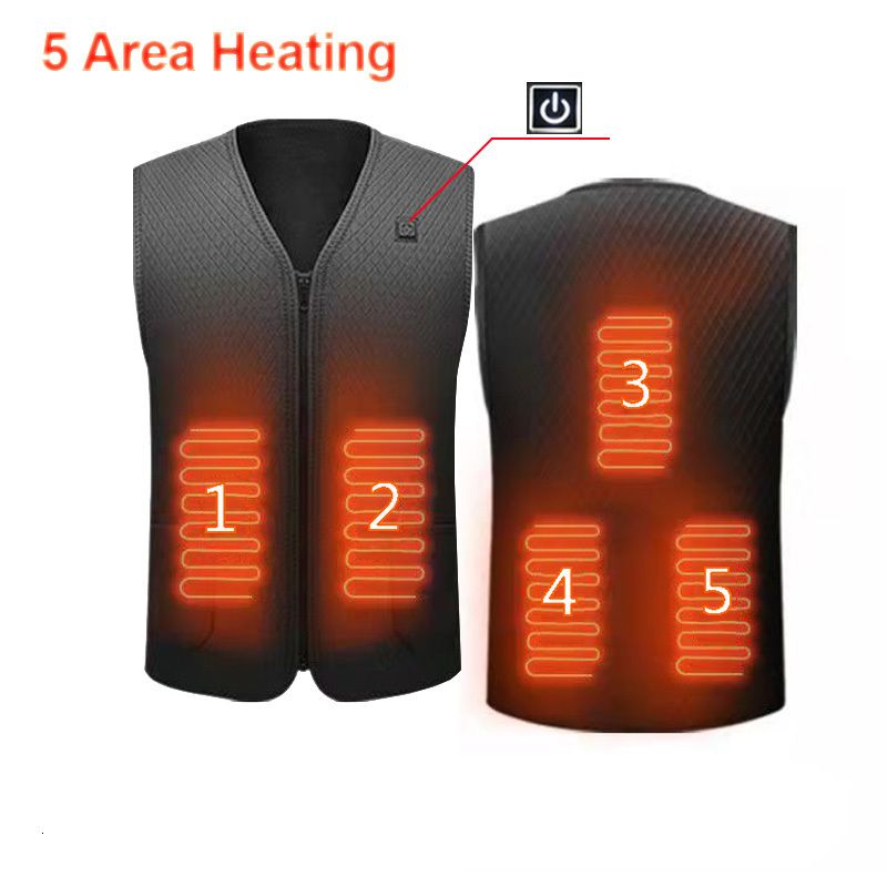 5 areas heated vest