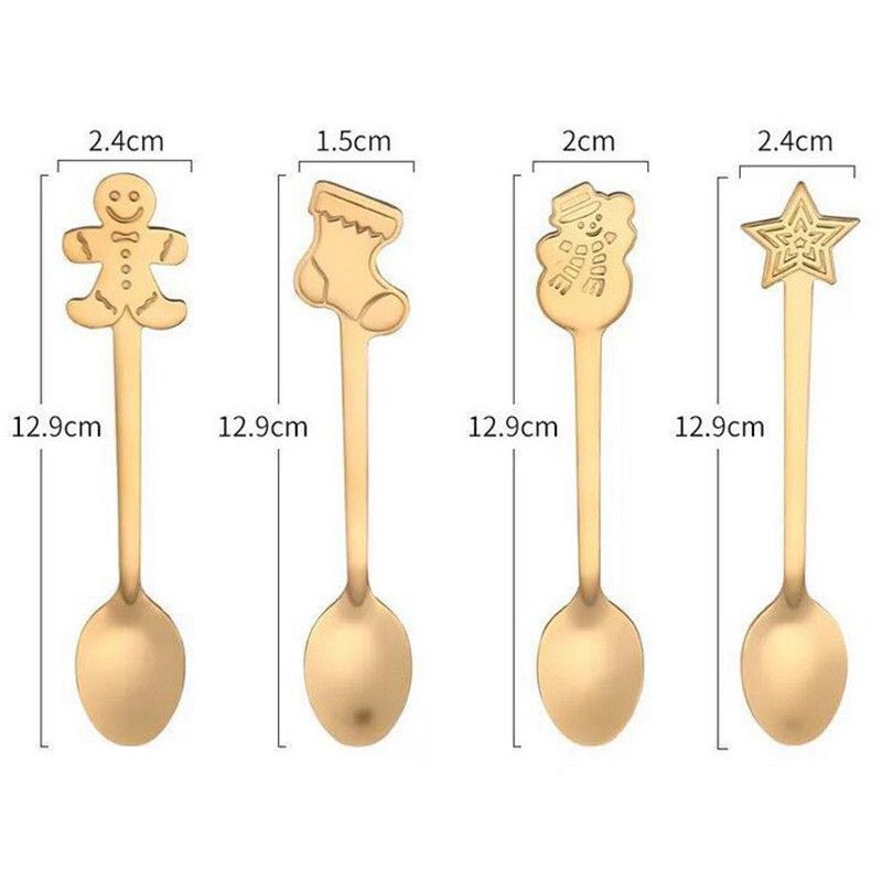 4pcs Spoon Gold