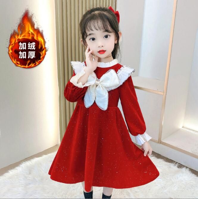 Vestidos De Otoño E Invierno De Niñas Manga Larga 2022 NUEVA GIRL PRINCESA Vestido Rojo Vestido De Para De Moda De € | DHgate