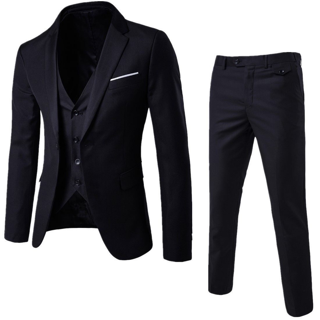 black 3-piece suit