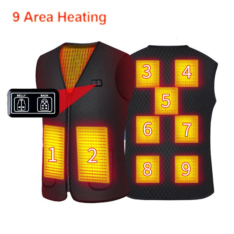 9 areas heated vest