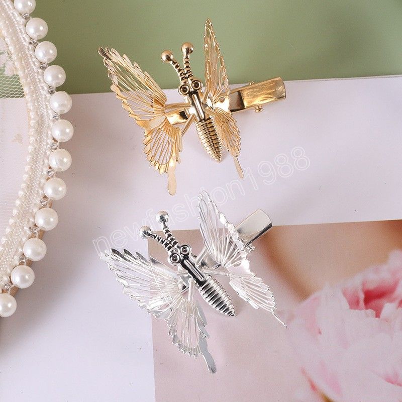Butterfly Hairpin Hair Accessories Girl Korean Three-Dimensional Hollow Spring Hair Clip Wild Metal Bang Clips Headwear Butterfly Hairpin Hair Accessories Girl Korean Three-Dimensional Hollow Spring Hair Clip Wild Metal Bang Clips Headwear