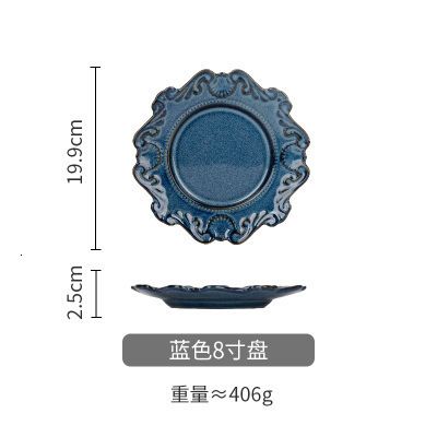 blue 8 inch plate