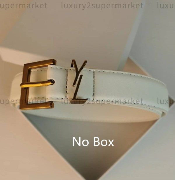 2#Bronze Buckle+White Leather