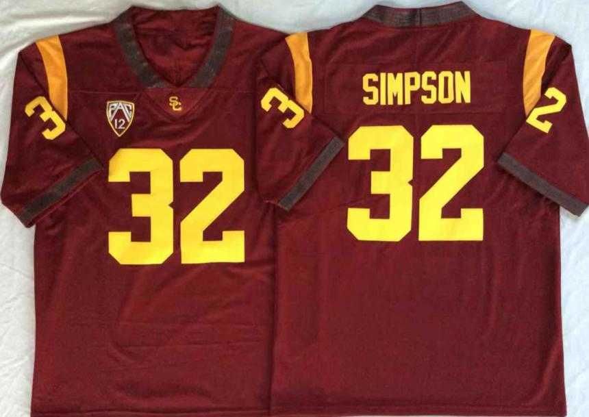 32 O.J Simpson Red Retro Jersey