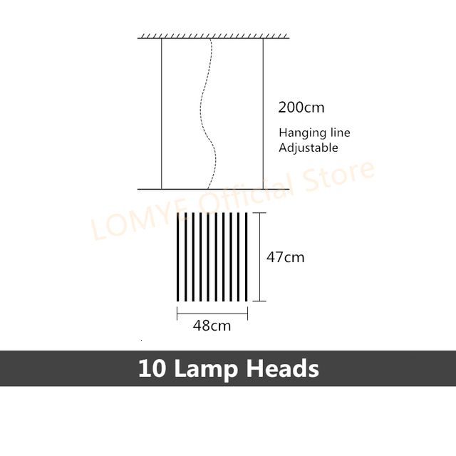 10 Heads 48x47cm-White Lamp Body-Dimma
