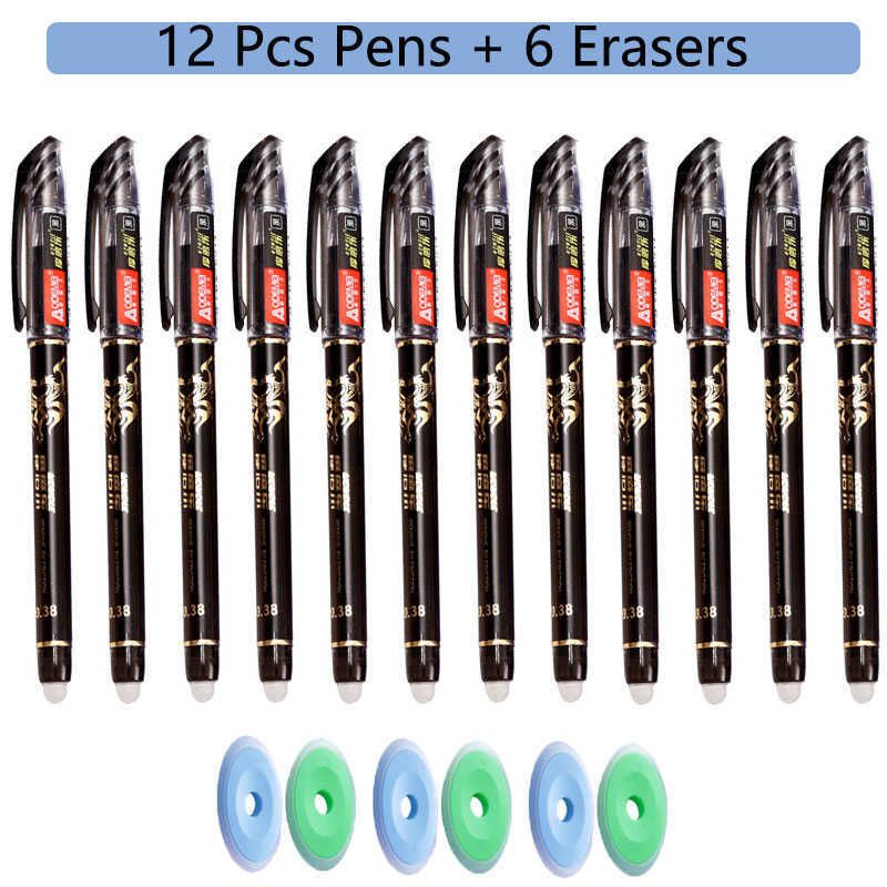 12 Black Pens
