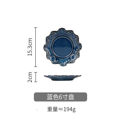 blue 6 inch plate