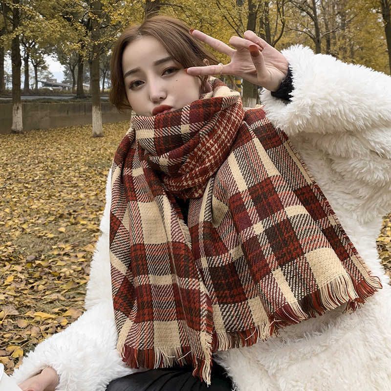 red rice plaid scarf