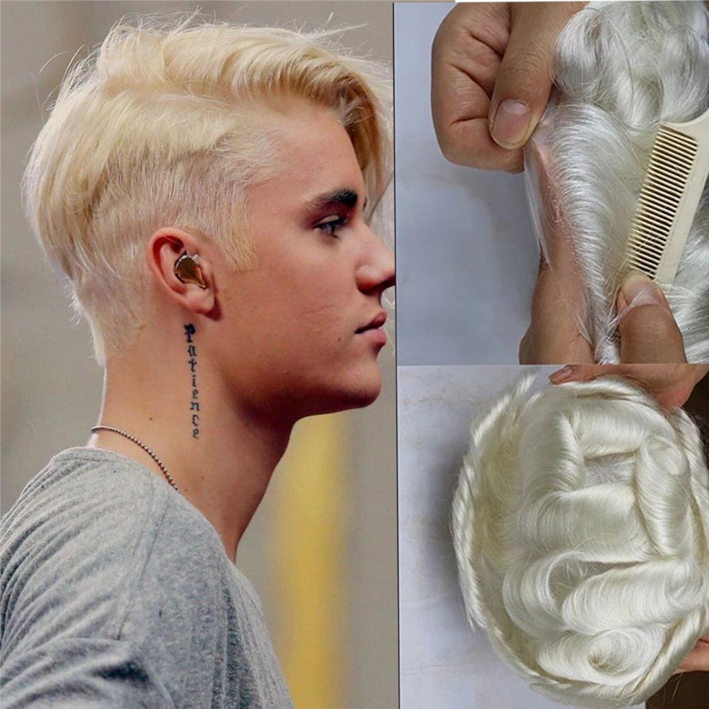 Men's Children's Wigs Platinum Blonde 613 Thin Skin 100 Remy Human Hair Toupee Wave Hairpieces Durable V Loop 8x10 Men's Children's Wigs Platinum Blonde 613 Thin Skin 100 Remy Human Hair Toupee Wave Hairpieces Durable V Loop 8x10