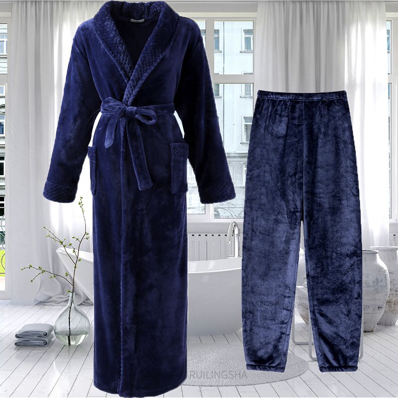 navy robe pant set