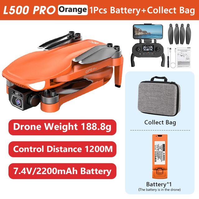 Orange + 1 * Batterie + sac