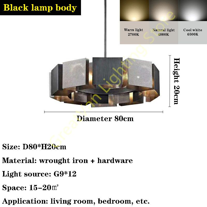 Diamètre 80cm lumière chaude pas à distance