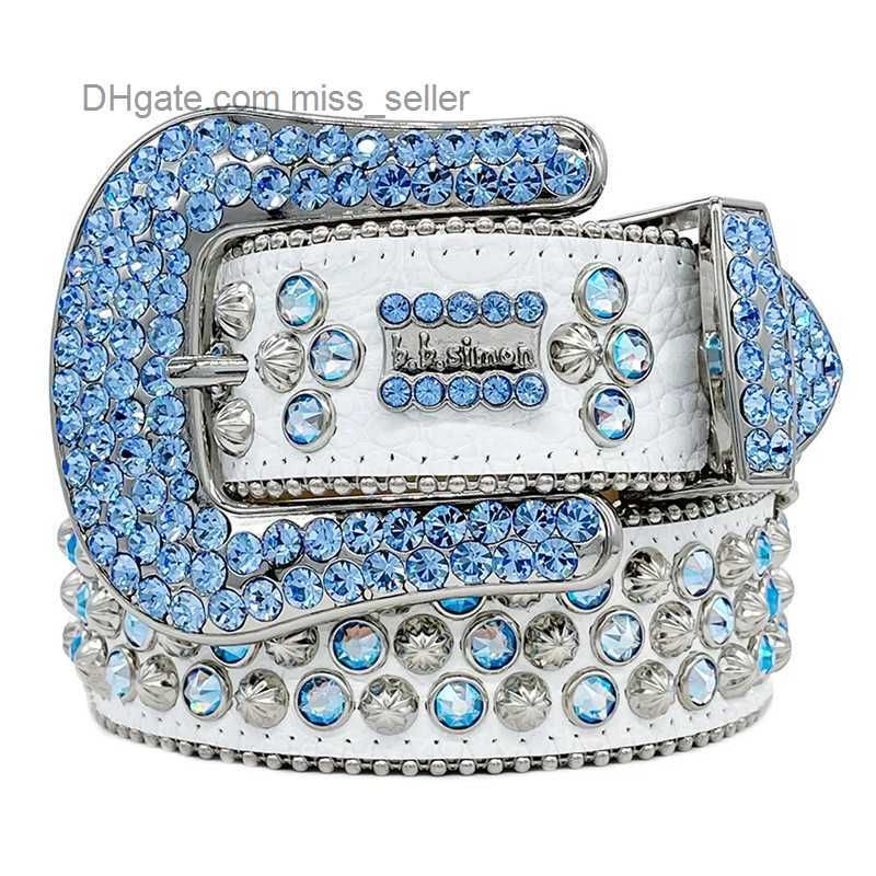 BB Simon Designer Belt For Men And Women Shiny Diamond Multicolor