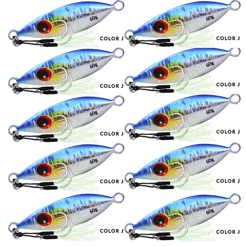 10 Pcs Jig Bait j-40g-7.5cm